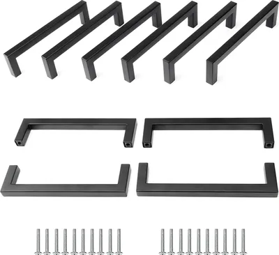 Produktbild von Yorbay 10 Stück Edelstahl Möbelgriffe 128mm , Rohr-Durchmesser 10 x 10 mm,  Schwarz