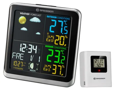 Produktbild von Bresser ClimaTemp TB Wetterstation Funk mit Außensensor, Farbdisplay