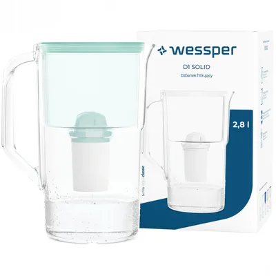 Imagen del producto de Jarra filtrante Wessper D1 SOLID, 2,8 litros, color menta, con 1 filtro aquaclassic