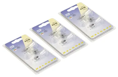 Productafbeelding van 9 x TIP Gloeilamp, halogeen, stiftsokkel, 3 stuks per set, 40W, G9, 230V, 14mm, helder