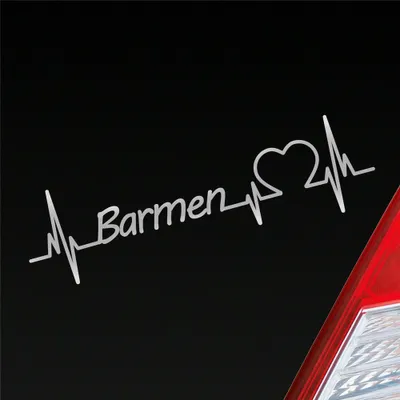 Produktbild von Auto Aufkleber Barmen Herz Herzschlag 19x5 cm Silber Sticker Heckscheibenaufkleber