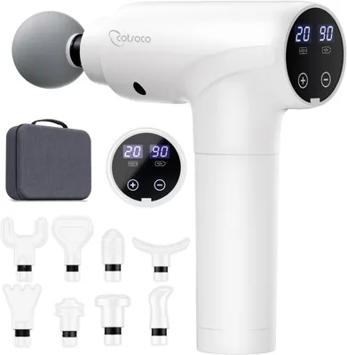 Produktbild von Massagepistole Massage Gun mit LED-Touchscreen,20 Geschwindigkeiten, 9 Massageköpfe, Tragetasche,Leise Elektrische Massage Pistole,für Männer & Frauen