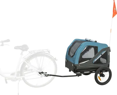 Produktbild von TRIXIE Fahrradanhänger für Hunde - blau/grau - 81 × 102 × 102/145 cm