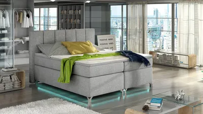 Produktbild von NABBI Gepolstert Doppelbett mit Stauraum Barino 160 - hellgrau