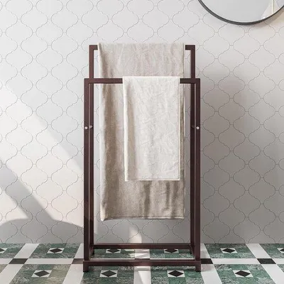 Image de Porte-serviettes de salle de bain, porte-serviettes de salle de bain en bambou