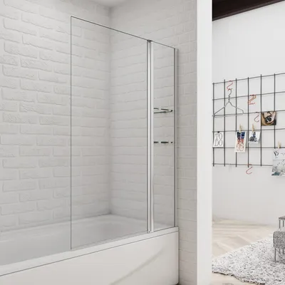 Produktbild von 100x140cm Badewannenaufsatz Badewanne 2 tlg. Faltwand Duschwand duschabtrennung
