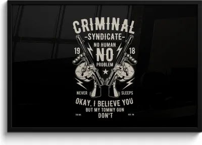 Produktbild von MuchoWow® MuchoWow® Gerahmtes Poster Mancave - Waffen - Verbrechen - Vintage 90x60 cm - Poster mit zchwarzem Bilderrahmen - Fotorahmen - Foto-Plakat