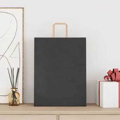 Immagine prodotto di vidaXL Sacchetti di carta 250 pezzi con manici neri 32x12x42 cm