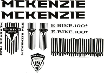 Produktbild von Fahrrad Nachbildung Satz Aufkleber Rahmen frame Decal Sticker MC KENZIE schwarz weiß
