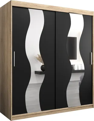 Produktbild von Kleiderschrank, Schiebetürenschrank Schlafzimmer, Schrank mit Spiegel SEWILLA 180 cm