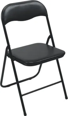 Produktbild von Perel Klappstuhl schwarz, leicht und faltbar, Tragkraft 150 kg, stabiles Stahlgestell und