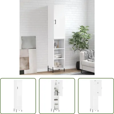 Produktbild von The Living Store Highboard Weiß 34,5x34x180 cm Holzwerkstoff