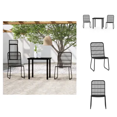 Produktbild von vidaXL 3-tlg. Garten-Essgruppe Schwarz -  Gartenmöbel-Sets