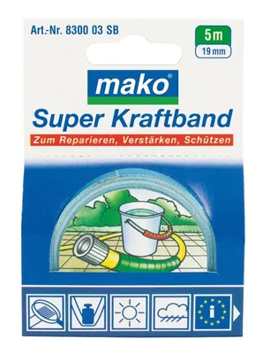 Produktbild von mako Super-Kraftband für Haushalt u. Garten 38mm x 5m in Grau