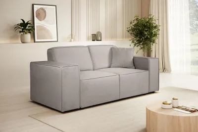 Produktbild von Sofa PEDRO II - 2-Sitzer modernes Couch ohne Schlaffunktion - Dunkelbeige (Velo624)