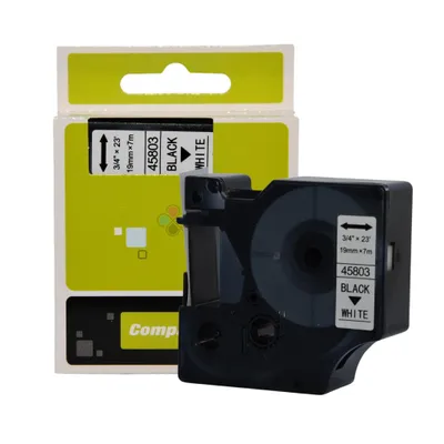 Zdjęcie produktu dla Taśma do DYMO D1 19mm x 7m 45803 Biała S0720830 drukarka labelmanager LM