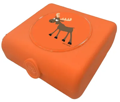 Kinder-Broodtrommel, Kunststoff, BPA-frei, orange, 14,5x13,8x5,3 cm