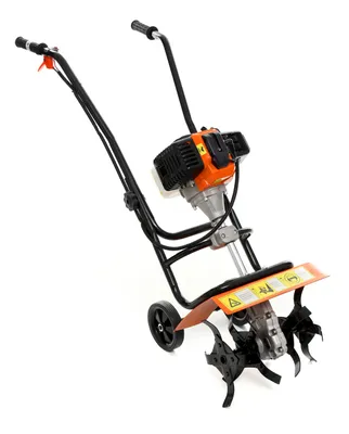 Produktbild von KRAFT&DELE | Benzin-Motorhacke Gartenfräse, 7kM 2T, Sicherheitsschalter, Bodenhacke Ackerfräse Kultivator, Transporträder