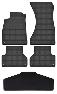 Produktbild von Gummi-Fußmatten + Tunnel für Audi A4 B9 2015-2024 (Limousine/Kombi/Van) – 5-tlg, Schwarz, passgenau – Wielganizator SolidTread
