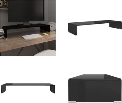 Immagine prodotto di vidaXL Tavolo TV/alzata schermo in vetro nero 80x30x13 cm - Mobile TV - Mobili TV - Mobile TV - Mobile TV