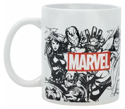 Produktbild von Tasse Marvel Avengers Motiv 325ml aus Keramik ca. Ø8x9,5cm Zeichnung