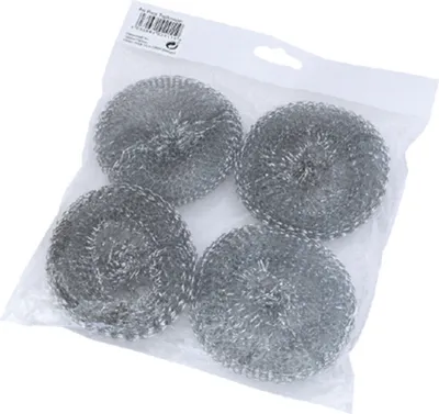 Produktbild von 4er Pack Topfreiniger aus Stahl, Topfkratzer, je ca. 100mm im Ø
