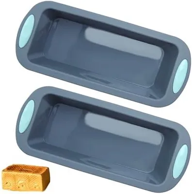 Produktbild von 2 Stück Silikonbackform Antihaftende BPA-frei Kastenform Kuchen Rechteckig Silikon Brotform Silikonform Brotbackform Rechteckig Brotformen Toastbrot Backform für Kuchen, Brot (27.5 x 12.5 x 6,3 cm)