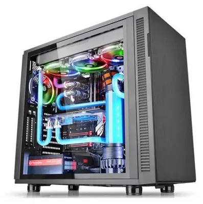 Zdjęcie produktu dla Thermaltake Suppressor F31 Tempered Glass Edition, Midi Tower, PC, Czarny, ATX, micro ATX, Mini-ITX, SPCC, Szkło hartowane, Wielo