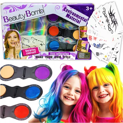 Produktbild von Sferazabawek Kreativ-Set Tattoo und Haarkreide für Kinder