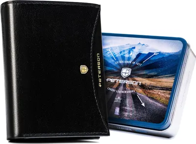Obrázek produktu pro Peterson pánská kožená peněženka černá RFID 12,5x10 cm