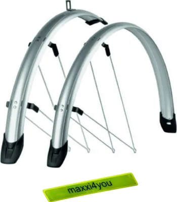 Produktbild von Fahrrad Schutzblechset 28" Silber 45 mm inkl. maxxi4you Reflexband