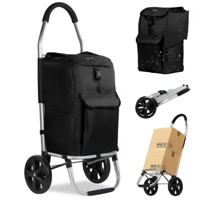 Produktbild von HOMELUX Einkaufstrolley - Leicht, Große Kapazität, Klappbar | Bequemer Einkaufswagen für Alle, Ideal für Reisen, Schwarz 241