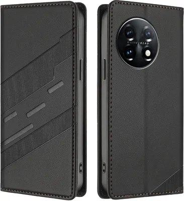 Obrázek produktu pro Pouzdro pro OnePlus 11,Polyuretankožené peněženkové pouzdro s přihrádkou na karty a funkcí stojánku Schwarz