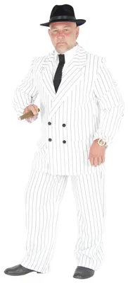 Produktbild von weißer 20er Jahre Gangster Anzug Kostüm Herren Gr. S - XXXXL, Größe:XXL