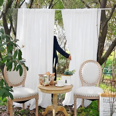 Immagine prodotto di Tenda semitrasparente - Bianco - Voile - 110 x 100 cm