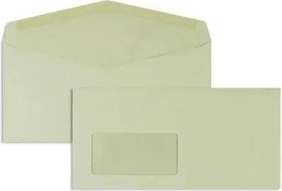 Produktbild von Briefumschläge DINlang 75g/qm gummiert Fenster VE=1000 Stück grün