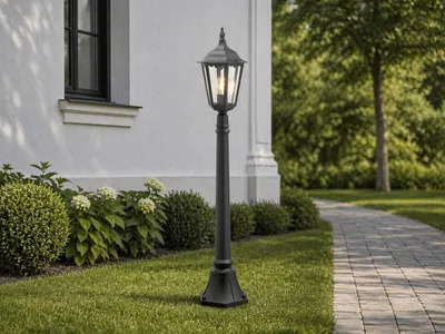 Produktbild von Konstsmide Firenze Wegeleuchte schwarz lackiertes Aluminium, klares Glas 7215-750