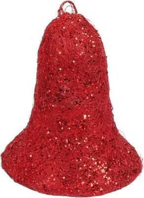 Produktbild von Sisalglocke, rot mit Glitzer, 20 cm
