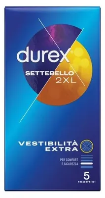 Productafbeelding van DUREX SETTEBELLO 2XL, preventief condoom, 5 stuks