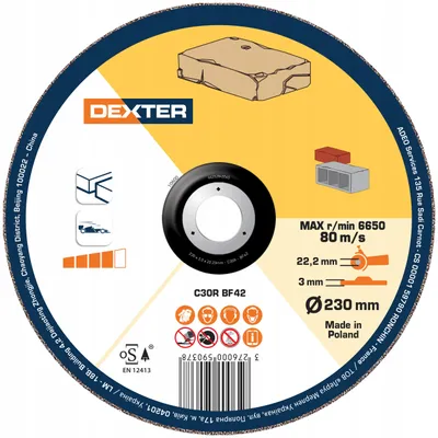 Produktbild von DEXTER Diamanttrennscheibe für Beton & Stein 230mm