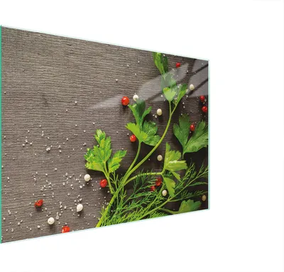 Produktbild von Schneidebrett Herdabdeckplatte Multiglasschneidplatte 30x22 cm Gewürze Grau