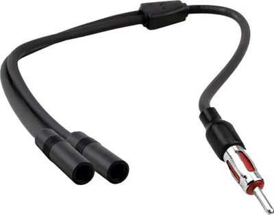 Produktbild von Q45 KFZ DIN ISO Antennen-Y-Adapter | Radio Antennen Verteiler Splitter Kabel | 1× DIN Stecker auf 2× DIN Buchse