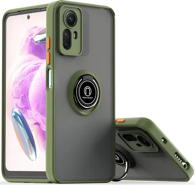 Produktbild von Redmi Note 12S Hülle, Ring Halter Ständer Matte TPU Rahmen Stoßfest Schutzhülle für Xiaomi Redmi Note 12S Grün