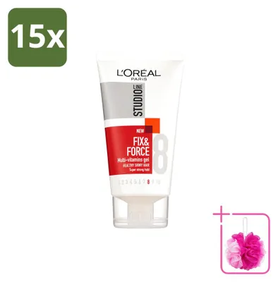 Produktbild von 15 x L'Oréal Paris Studio Line Essentials Fix & Force Gel Super Strong 150 ml - Sparpackung - 15 Stücke