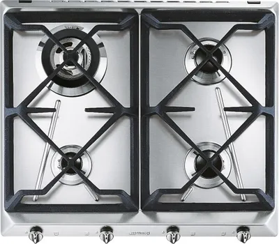 Immagine prodotto di Smeg SRV564GH3 Piano Cottura Acciaio Da Incasso 60 cm Gas 4 Fornelli