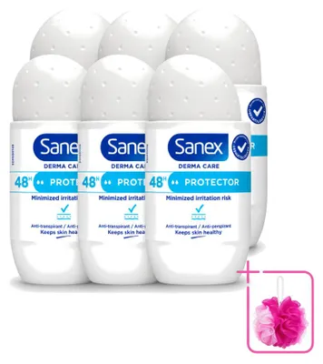 Immagine prodotto di 6 deodoranti roll-on Sanex Dermo Protector - 53 ml - Confezione risparmio - 6 pezzi