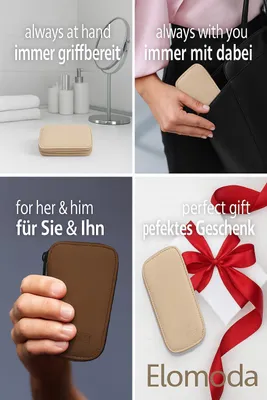 Immagine prodotto di Set da manicure Solingen* da 12 pezzi con astuccio in pelle per la cura delle unghie, rosso