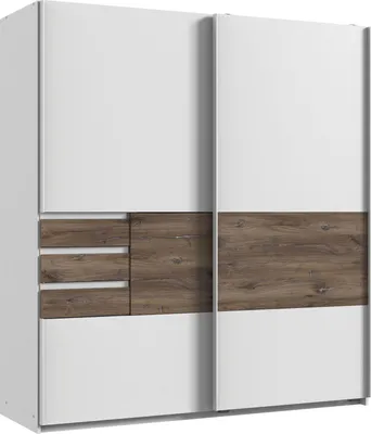 Immagine prodotto di Armadio ad ante scorrevoli Bamberg Armadio 180x65x198cm, bianco / rovere Flagstaff