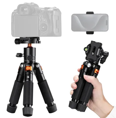 Immagine prodotto di K&F CONCEPT, mini treppiede, 55 cm, treppiede per fotocamera in alluminio con testa sferica a 360°