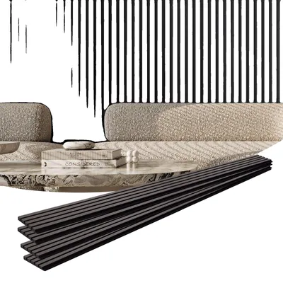 Image de VEVOR Panneaux acoustiques, Panneaux acoustiques, 2400 x 200 mm, Panneaux muraux en bois d'accentuation MDF Panneaux muraux en bois synthétique pour la réduction du bruit, chêne noir, lot de 4